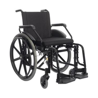Imagem de Cadeira de rodas alumínio Fit Jaguaribe, Largura assento 44cm, Preto