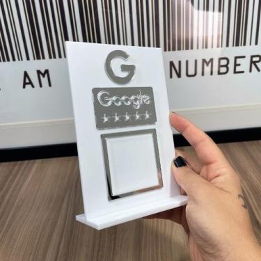 Imagem de Placa Display de QrCode para Avaliação Google de balcão de Acrílico  -