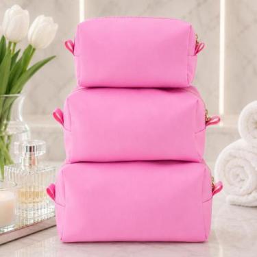 Imagem de Kit Necessaire 3 Peças Feminina Luxo Organizador com Zíper - Genérico,