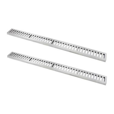 Imagem de Ralo Grelha Linear 7117X2GDA com Caixilho em Alumínio Escovado e Carga 500KG Kit 2 Unidades GDA Industria