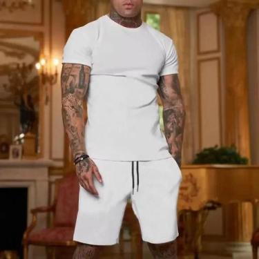 Imagem de Conjunto De Roupas Esportivas Masculinas De Verão, Camiseta De Manga C