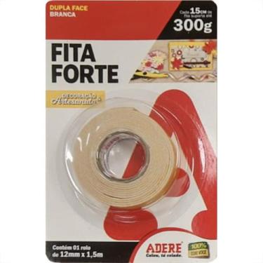 Imagem de Fita Dupla Face Adere Forte Espuma Branca Decoracao Artesanato 12Mm X 