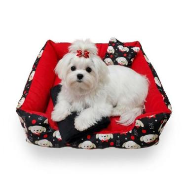 Imagem de Cama Pet Pequena 50x50cm para Cães/Gatos até 5kg + Manta AntiFrio - gv