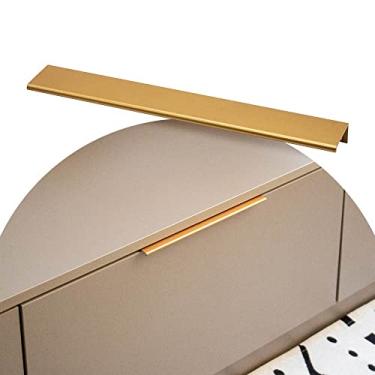 Imagem de 6 Uni Puxador Slim Gaveta Armario Movel Alumínio 192mm Tito (Ouro)