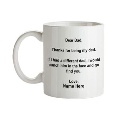 Imagem de Presentes personalizados para o dia dos pais - Caneca personalizada Dear Dad - Presentes para o pai - Ideia de para pai personalizado - Caneca de café de 450 ml