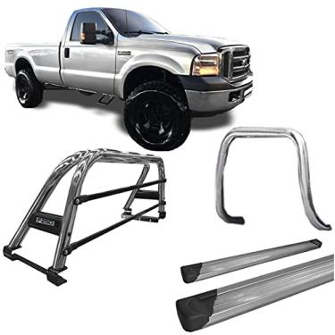 Imagem de Kit quebra mato+Estribo Alum +Santo Ant F250 C/Simples CROMO