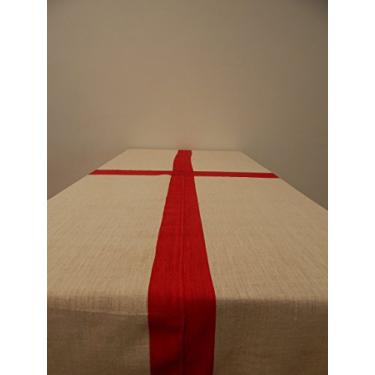 Imagem de Gitika Goyal Home Algodão Khadi prata serigrafada 72" × 72" × 72" design quadrado centro de mesa, branco