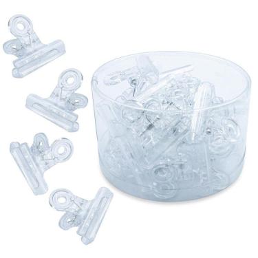 Imagem de Kit 24 Presilhas Transparentes Curvatura C Unhas Gel Grande