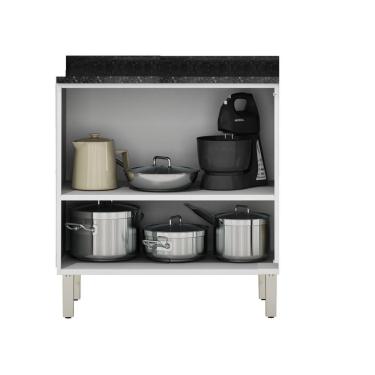 Imagem de Balcão com Tampo 2 Portas Com Dobradiças Slow Motion Tarsila Itatiaia Branco Neve