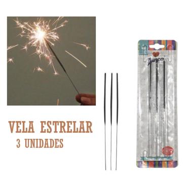Imagem de Vela Festa Estrelinhas Faíscas para festa Aniversário