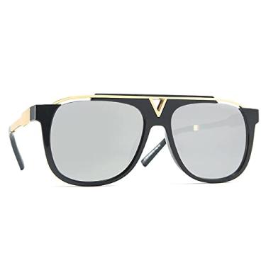 Imagem de Óculos de Sol Quadrados Grandes Design de Moda Mulheres Homens Vintage Espelho Gradiente Lente de Metal Óculos de Sol Feminino UV400,3,Z