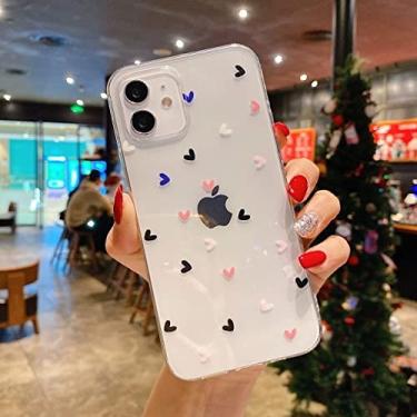 Imagem de Capa de telefone para iphone 11 pro max 12 13 mini 7 8 plus x xr xs max transparente bonito dos desenhos animados amor coração macio capa móvel tpu, t4, para iphone12 pro max