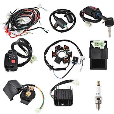 Imagem de Trkimal Kit completo de fiação conjunto de tear elétrico com estator de fio de cobre completo interruptor de ignição regulador CDI, interruptor ATV para 4 tempos GY6 125cc 150cc Pit Bike Scooter ATV
