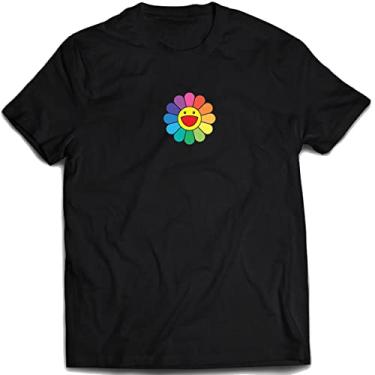 Imagem de Camiseta gira-sol lgbt camisa preta gay pride good vibes Cor:Preto;Tamanho:G
