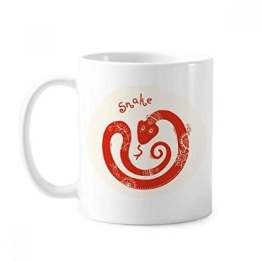 Imagem de Ano de cobra animal China zodíaco vermelho caneca cerâmica café porcelana xícara louça