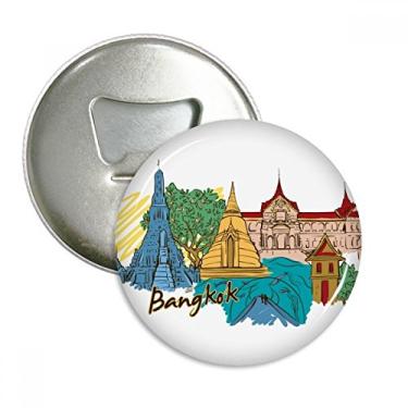 Imagem de Thailand Bangkok Abridor de garrafas aquarela ímã de geladeira emblema multifuncional