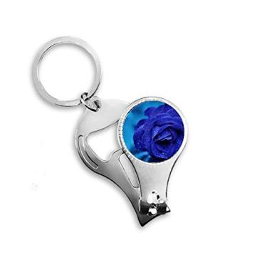 Imagem de Rosas azuis escuras flores art déco presente moda alicate anel chaveiro abridor de garrafa cortador