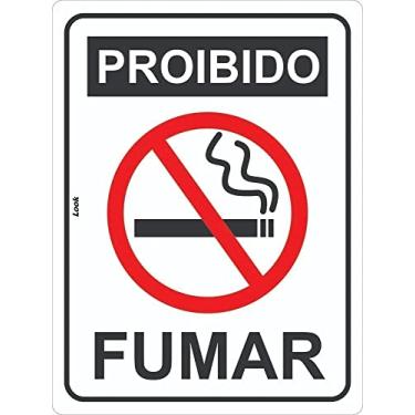 Imagem de Placa Sinalização Sinalizando Proibido Fumar Tamanho 15X20 CM