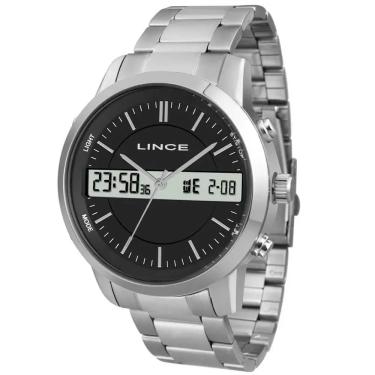 Imagem de Relogio Lince Masculino digital analogico prata e preto anadigi MAM4489L P1SX