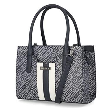 Imagem de Nautica Bolsa feminina Sandy Jr. com alça transversal removível, Jacquard índigo, One Size