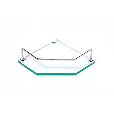 Imagem de Porta Shampoo de Canto Reto em Vidro Incolor Lapidado - Aquabox - 20cmx20cmx10mm