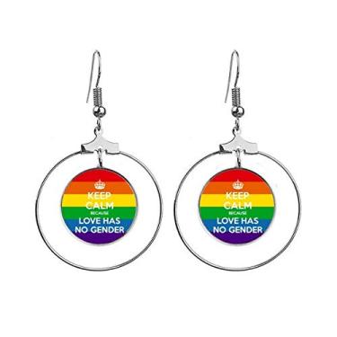 Imagem de Arco-íris Gay LGBT Art Deco, Brincos de argola pendentes Joias Círculo