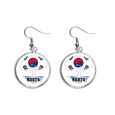 Imagem de Brinco de prata com pingente de orelha da família Coreia da raiz, joia feminina