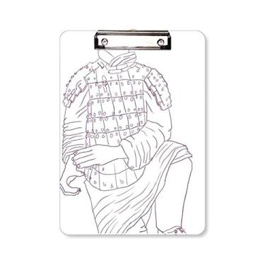 Imagem de Terracotta Warrior China Chinês Desenho Prancheta Pasta Bloco de Escrita Placa de Apoio A4