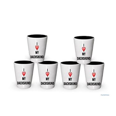 Imagem de I love my Dachshund Shot Glass - Presentes Dachshund Lover (6)