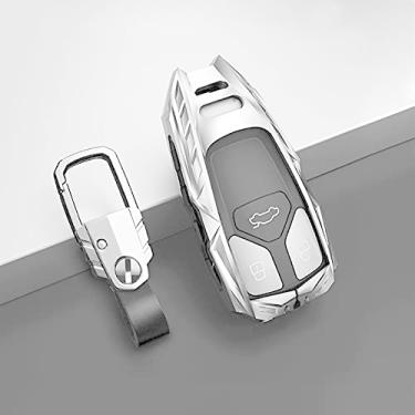Imagem de Capa de chaveiro para carro capa de chave de liga de zinco inteligente, apto para Audi A4 Allroad B9 Q5 Q7 TT TTS 4M 8S 2016 2017 2018