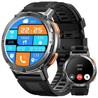Imagem de KOSPET TANK T2 Relógio inteligente Display AMOLED 60dias de duração ultralonga da bateria(receber/discar chamada)70 modos esportivos 5ATM/IP69K Smartwatches robustos à prova d'água