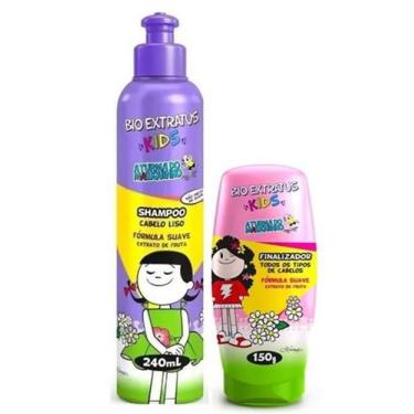 Imagem de Kit Kids Cabelos Liso Shampoo 240 Ml + Finalizador 150 G - Bio Extratu