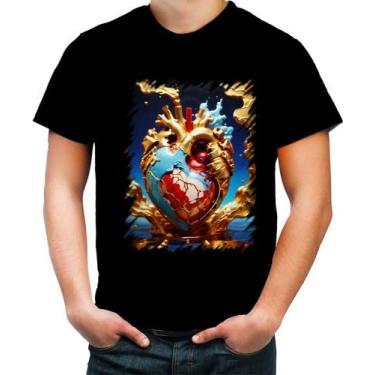 Imagem de Camiseta Colorida Coração De Ouro Líquido Gold Heart 3 - Kasubeck Stor