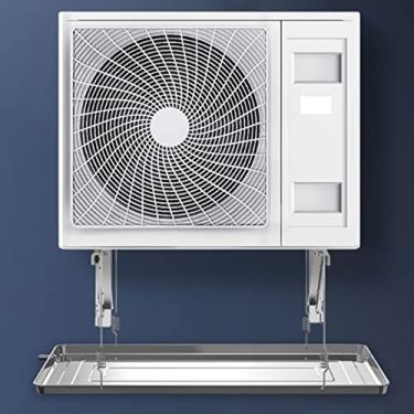 Imagem de Bandeja de gotejamento de ar condicionado externo universal, bandeja de gotejamento de aço inoxidável com kit de drenagem sem vazamento HVAC Bandeja de gotejamento de coletor de água condensada para