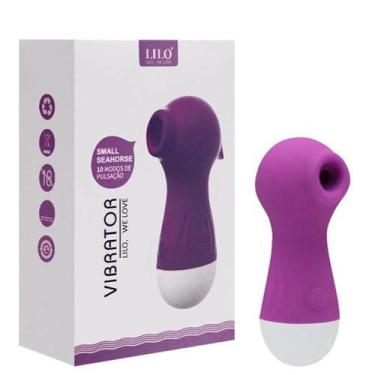 Imagem de Sugador de Clitóris Pocotó Roxo 10 Modos de Pulsação Em Silicone Recar