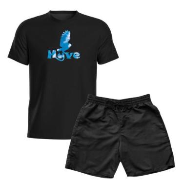 Imagem de Kit Casual Camiseta Algodão e Short Tactel Com Bolsos Masculino - Rela