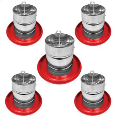Imagem de Comedouro Aves Galvanizado 5 Peças 5kg Para Ração Suspenso - AVIPET