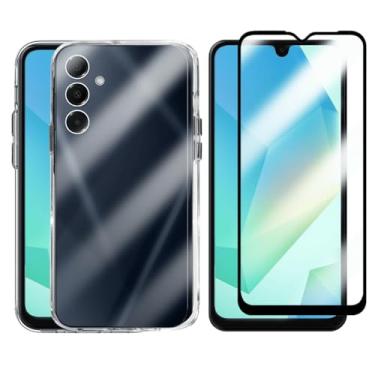 Imagem de Kit Proteção Compatível Samsung Galaxy A16 Capinha Clear Case Space Transparente com Película de Vidro 3D