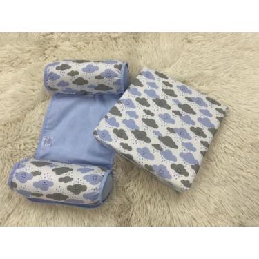 Imagem de Travesseiro Anti-refluxo De Carrinho+rolinho Segura Bebe Azul - naraba