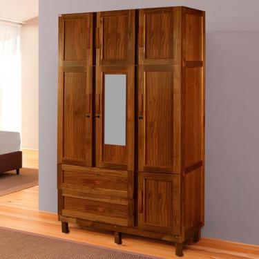 Imagem de Guarda-Roupa Solteiro Petersburgo Madeira Maciça 7 Portas 2 Gavetas 2 