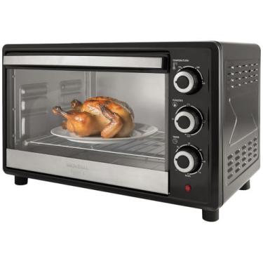 Imagem de Forno Elétrico de Bancada Mondial Multifuncional 42L Preto e Prata Gra