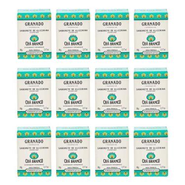 Imagem de Kit 12 Sabonete Granado Glicerina Terrapeutics Chá Branco 90g cada.