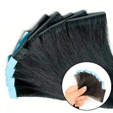 Imagem de Aplique Megahair Invisivel Fita Adesiva Natural 60cm 20peça - cabelo h