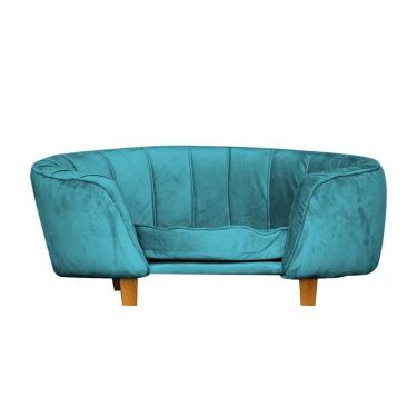 Imagem de Poltrona Cama Caminha Pet Laddi Veludo Azul Turquesa Dvinn