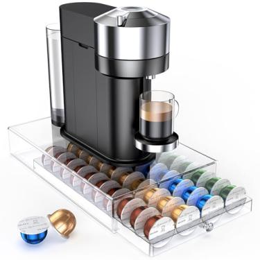 Imagem de Gaveta de acrílico para cápsulas de café compatível com cápsulas Nespresso Vertuo e cápsulas Dolce Gusto, 40 cápsulas