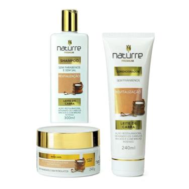 Imagem de 2 Shampoo 2 condicionador 2 máscara Naturrê Leite De Cabra
