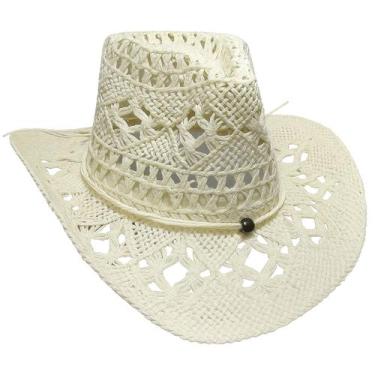Imagem de Chapéu Country Creme e Marrom Sertanejo Rodeio Shows Peão Cowboy Uniss