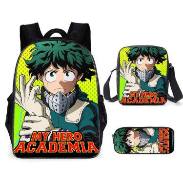 Imagem de Conjunto de mochilas My Heros Academias Satchel Anime para crianças