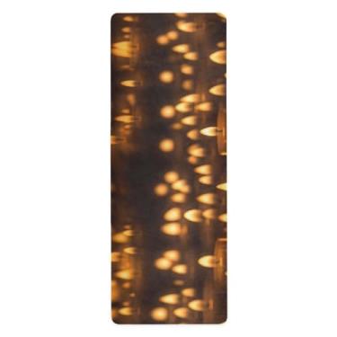 Imagem de Wassud Tapete de ioga para lâmpada de vela para mulheres e homens, 180 x 66 cm, tapete de fitness antiderrapante dobrável para pilates, aeróbica, exercícios de chão com bolsa de armazenamento