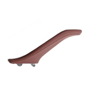 Imagem de Carro esquerda direita interior porta do passageiro puxador de couro conjunto Compatível com bmw série 5 f10 f11 f18 520i 523i 525i 528i 535i(Left Red Brown)